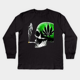 Skull Weed Kids Long Sleeve T-Shirt